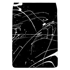 Abstract White Paint Streaks On Black Removable Flap Cover (l) by VernenInk