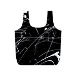 Abstract White Paint Streaks on Black Full Print Recycle Bag (S) Front