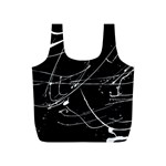 Abstract White Paint Streaks on Black Full Print Recycle Bag (S) Back