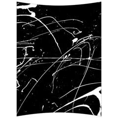 Abstract White Paint Streaks on Black Back Support Cushion