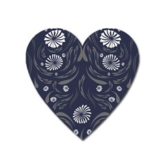 Folk Flowers Print Floral Pattern Ethnic Art Heart Magnet by Eskimos