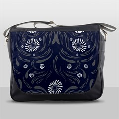 Folk Flowers Print Floral Pattern Ethnic Art Messenger Bag by Eskimos