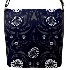 Folk Flowers Print Floral Pattern Ethnic Art Flap Closure Messenger Bag (s) by Eskimos