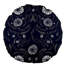 Folk Flowers Print Floral Pattern Ethnic Art Large 18  Premium Flano Round Cushions by Eskimos