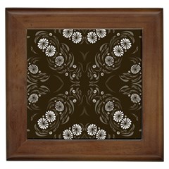 Folk flowers print Floral pattern Ethnic art Framed Tile