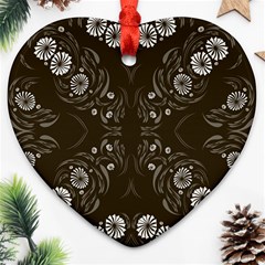 Folk Flowers Print Floral Pattern Ethnic Art Ornament (heart) by Eskimos