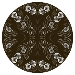 Folk Flowers Print Floral Pattern Ethnic Art Round Trivet by Eskimos