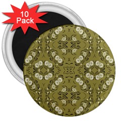 Folk Flowers Print Floral Pattern Ethnic Art 3  Magnets (10 Pack)  by Eskimos