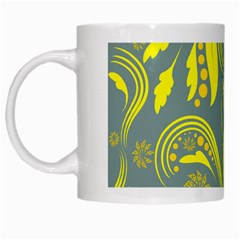 Folk Flowers Print Floral Pattern Ethnic Art White Mugs by Eskimos