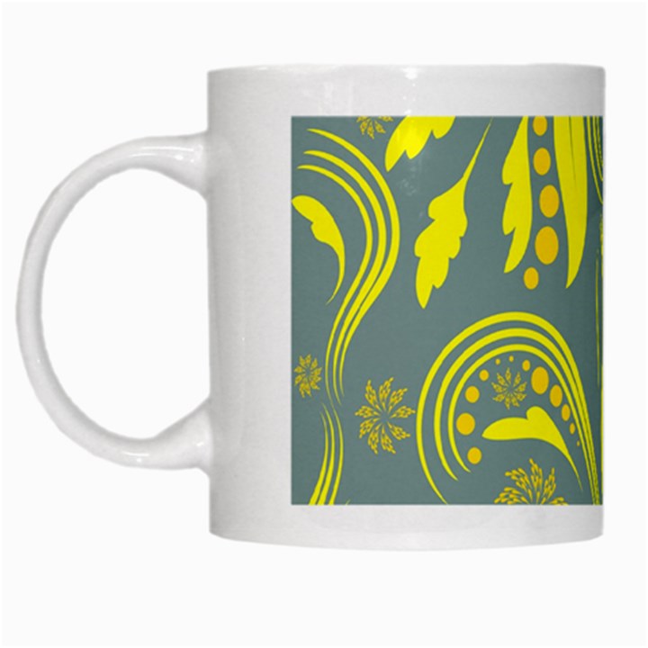 Folk flowers print Floral pattern Ethnic art White Mugs