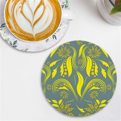 Folk Flowers Print Floral Pattern Ethnic Art Uv Print Round Tile Coaster