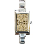 Folk flowers print Floral pattern Ethnic art Rectangle Italian Charm Watch Front