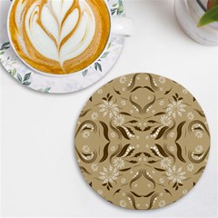 Folk Flowers Print Floral Pattern Ethnic Art Uv Print Round Tile Coaster