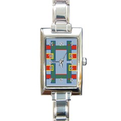 Abstract Pattern Geometric Backgrounds   Rectangle Italian Charm Watch by Eskimos