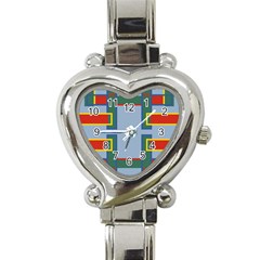 Abstract Pattern Geometric Backgrounds   Heart Italian Charm Watch by Eskimos