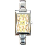 Abstract pattern geometric backgrounds   Rectangle Italian Charm Watch Front