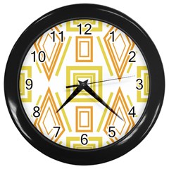 Abstract Pattern Geometric Backgrounds   Wall Clock (black) by Eskimos