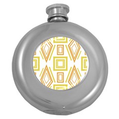 Abstract Pattern Geometric Backgrounds   Round Hip Flask (5 Oz) by Eskimos