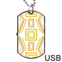 Abstract Pattern Geometric Backgrounds   Dog Tag Usb Flash (two Sides) by Eskimos