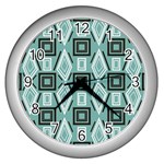 Abstract geometric design   geometric fantasy   Wall Clock (Silver) Front