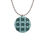 Abstract geometric design   geometric fantasy   1  Button Necklace Front