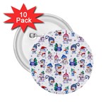 Cute Snowmen Celebrate New Year 2.25  Buttons (10 pack)  Front