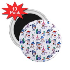 Cute Snowmen Celebrate New Year 2 25  Magnets (10 Pack)  by SychEva