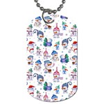 Cute Snowmen Celebrate New Year Dog Tag (Two Sides) Front