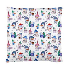 Cute Snowmen Celebrate New Year Standard Cushion Case (one Side) by SychEva