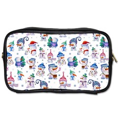 Cute Snowmen Celebrate New Year Toiletries Bag (two Sides) by SychEva