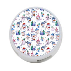 Cute Snowmen Celebrate New Year 4-port Usb Hub (one Side) by SychEva