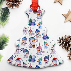 Cute Snowmen Celebrate New Year Ornament (christmas Tree)  by SychEva