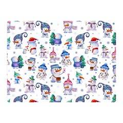 Cute Snowmen Celebrate New Year Double Sided Flano Blanket (mini)  by SychEva