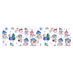 Cute Snowmen Celebrate New Year Satin Scarf (oblong) by SychEva