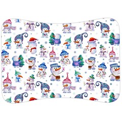 Cute Snowmen Celebrate New Year Velour Seat Head Rest Cushion by SychEva