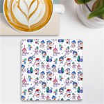 Cute Snowmen Celebrate New Year UV Print Square Tile Coaster  Front