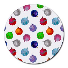 Christmas Balls Round Mousepads by SychEva