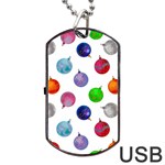 Christmas Balls Dog Tag USB Flash (One Side) Front