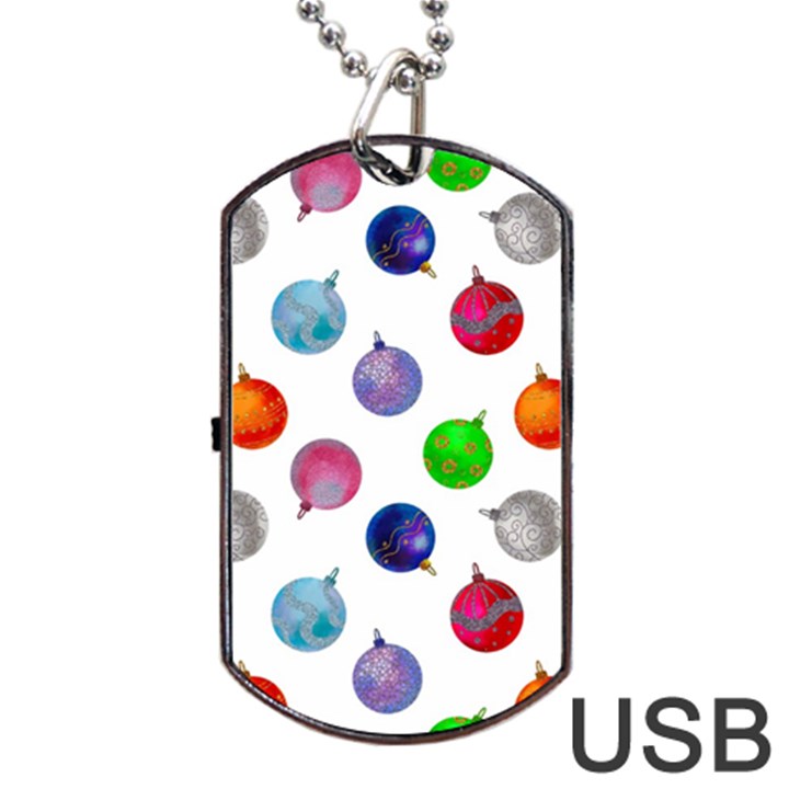 Christmas Balls Dog Tag USB Flash (One Side)