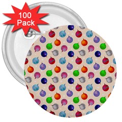 Christmas Balls 3  Buttons (100 Pack)  by SychEva