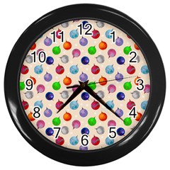 Christmas Balls Wall Clock (black) by SychEva