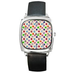 Christmas Balls Square Metal Watch