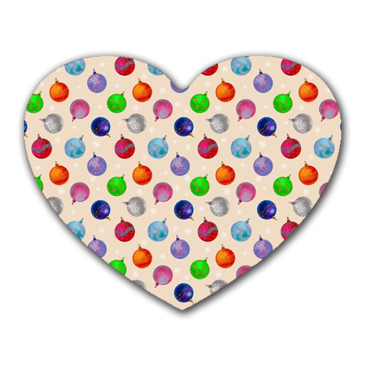 Christmas Balls Heart Mousepads