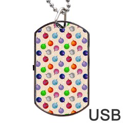 Christmas Balls Dog Tag Usb Flash (two Sides) by SychEva