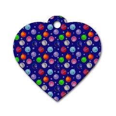 Christmas Balls Dog Tag Heart (two Sides) by SychEva