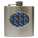 Blue Tigers Hip Flask (6 oz) Front