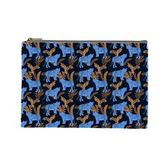 Blue Tigers Cosmetic Bag (large) by SychEva