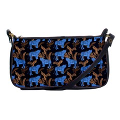 Blue Tigers Shoulder Clutch Bag by SychEva