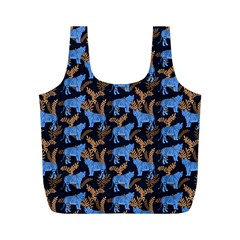 Blue Tigers Full Print Recycle Bag (m) by SychEva