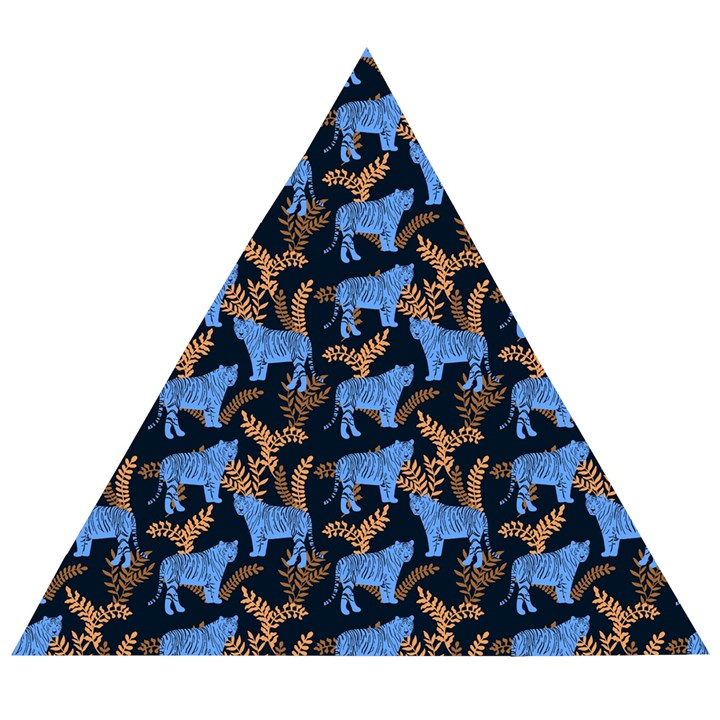 Blue Tigers Wooden Puzzle Triangle